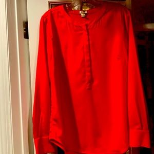 J.crew red silk blouse
